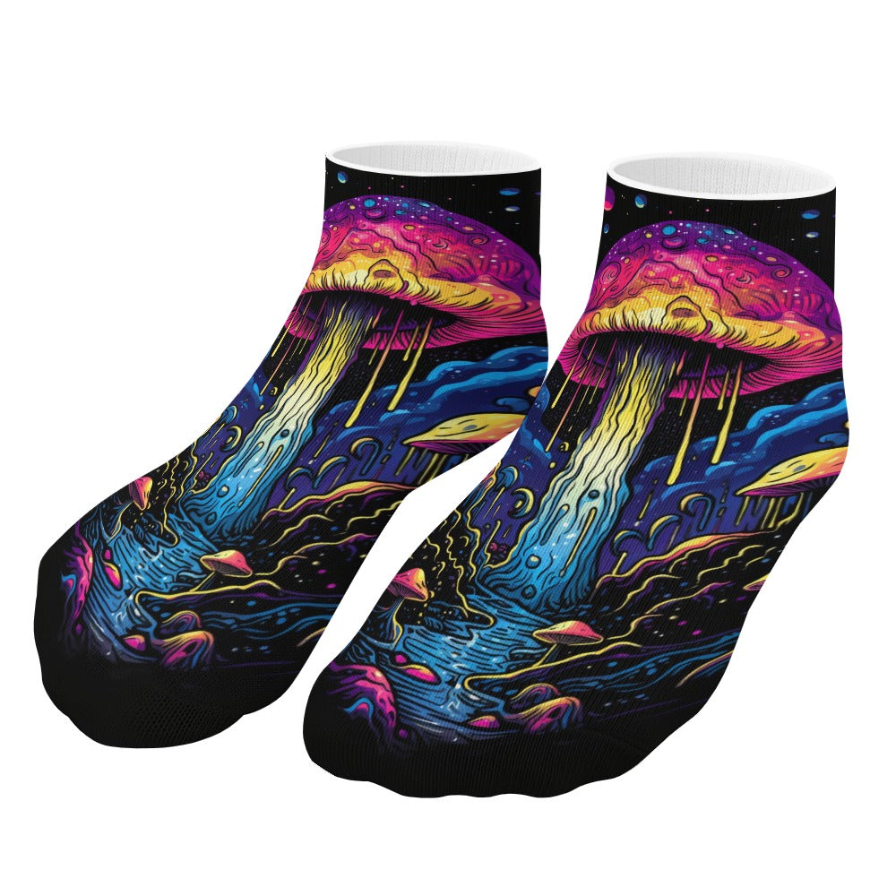 The Perfect Music Festival Ankle Socks (5 Pairs)  Sweat-Proof, Odor-Proof, Breathable Psychedelic Psilocybin Mushroom Socks