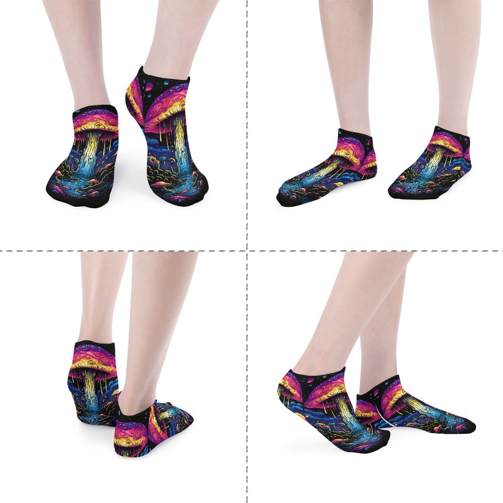 The Perfect Music Festival Ankle Socks (5 Pairs)  Sweat-Proof, Odor-Proof, Breathable Psychedelic Psilocybin Mushroom Socks