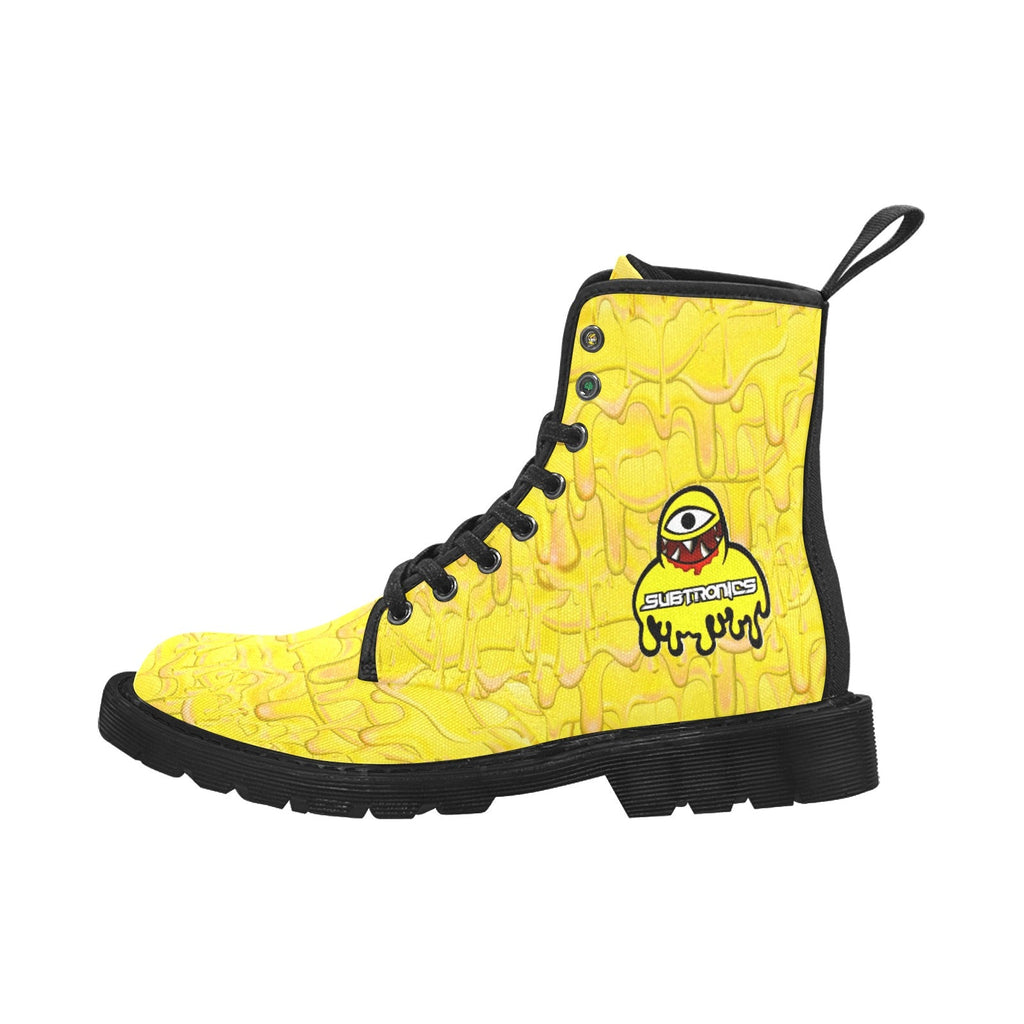 EDM Artist Logos Women's Lace Up Canvas Boots No-Slip Shoes for Hiking Camping Festivals