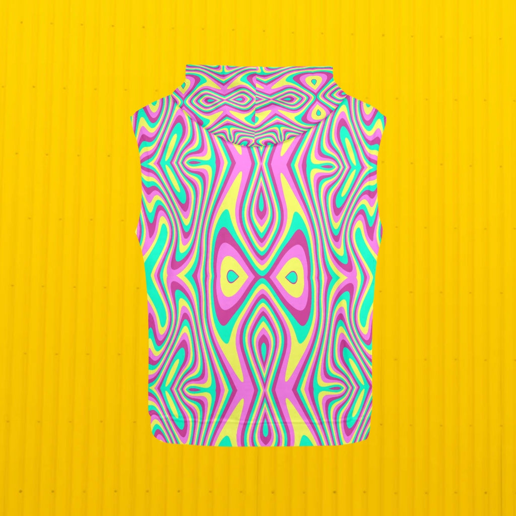 Psychedelic Sleeveless Hoodie Tank Top Sweat-proof Odor-Resistant