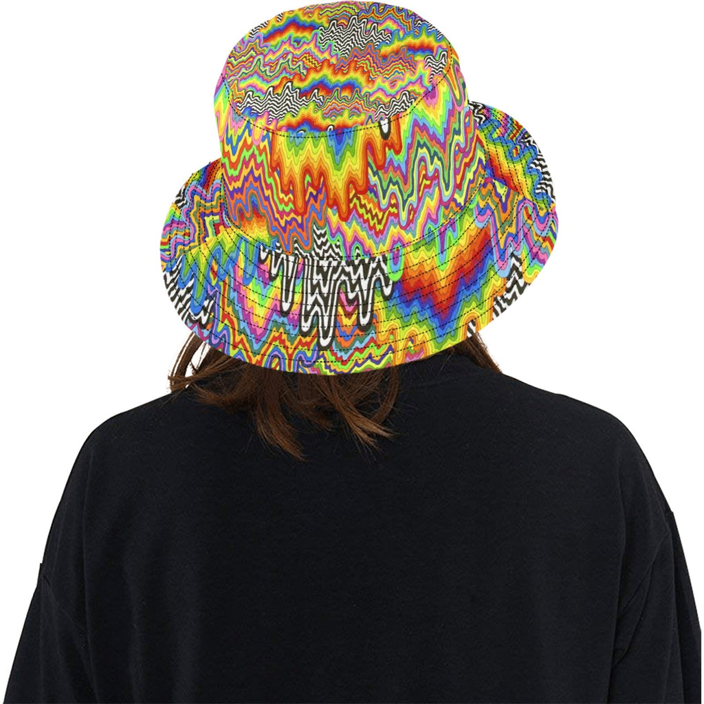 Brain Melt Drippy Rainbow Psychedelic Unisex Summer Bucket Hat