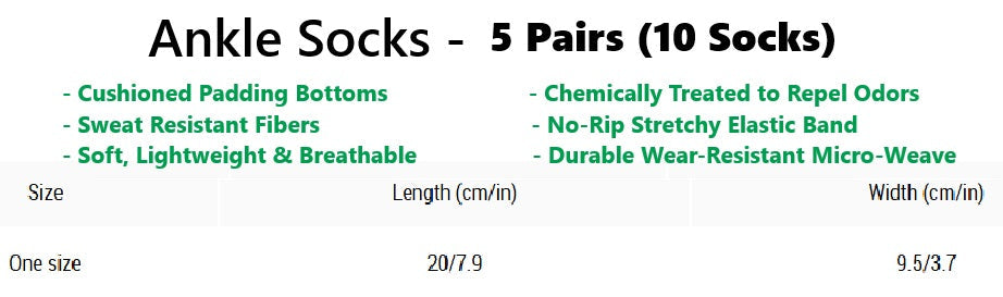 The Perfect Music Festival Ankle Socks (5 Pairs)  Sweat-Proof, Odor-Proof, Breathable Psychedelic Psilocybin Mushroom Socks