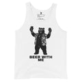 White tank top with a bear graphic and 'Beer With Me' text on a white background