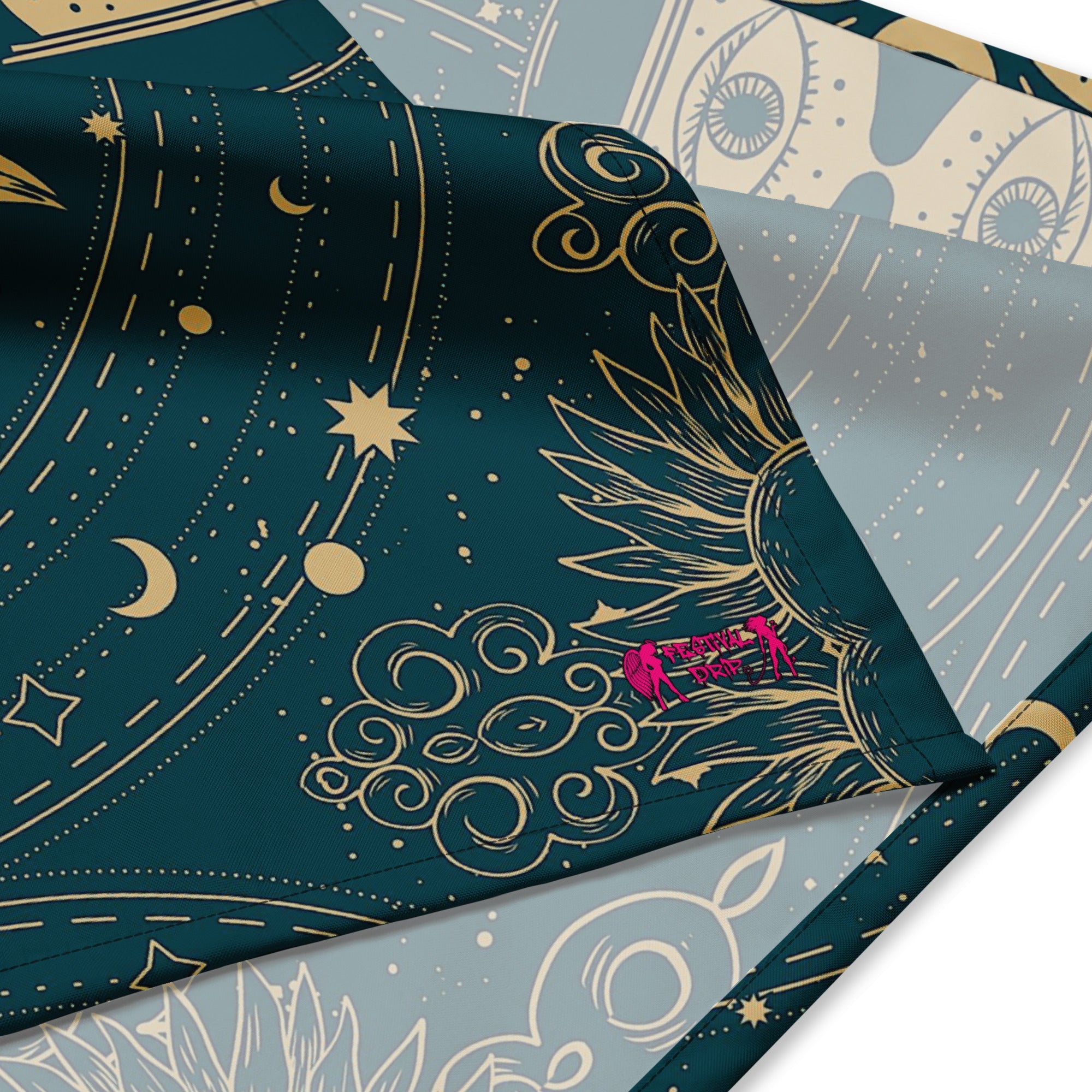 Boho Tarot Rave Bandana Reversable Face Mask for Music Festivals