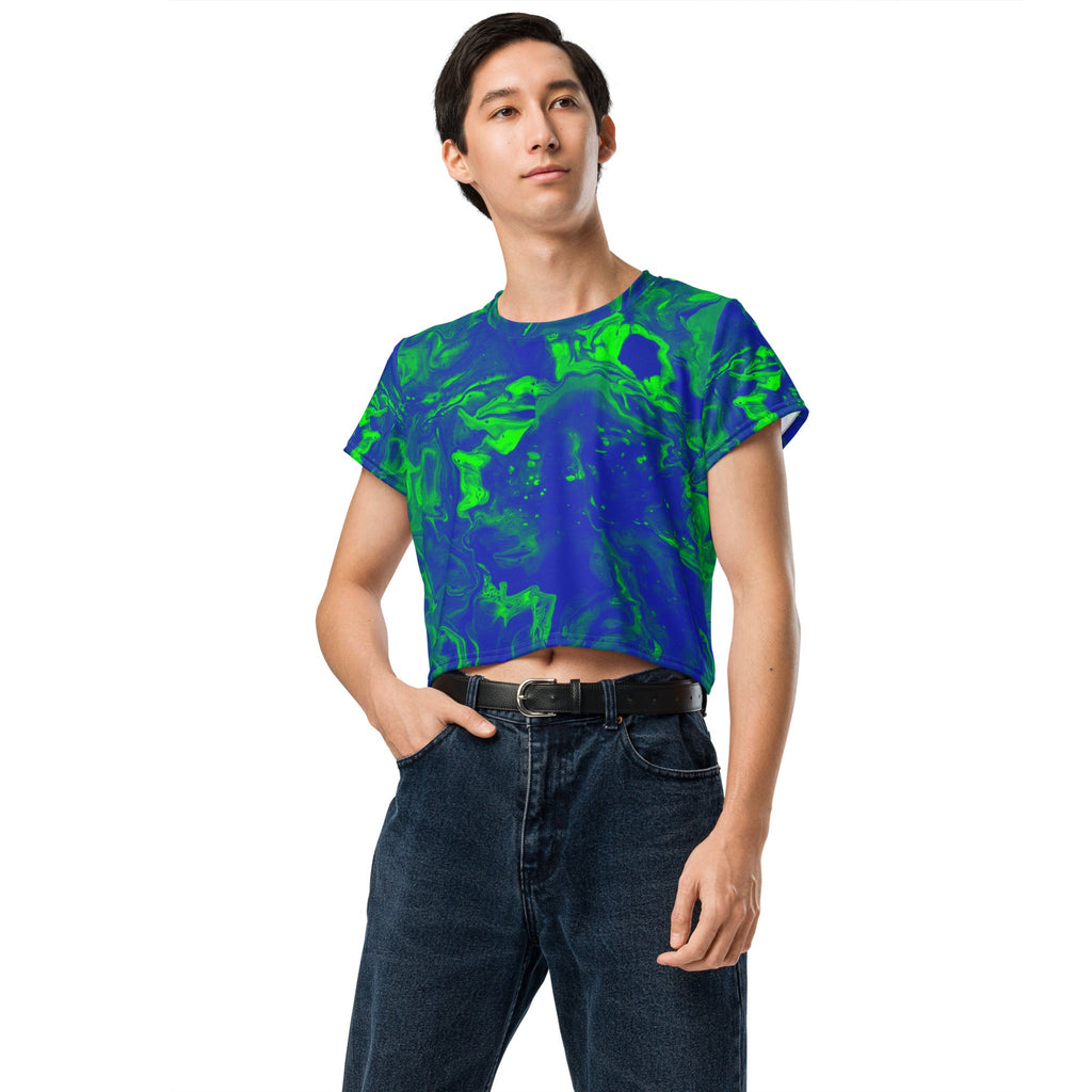 Color Grim Woman's Crop Top Tee For EDM Rave Festival Outfit Clothing