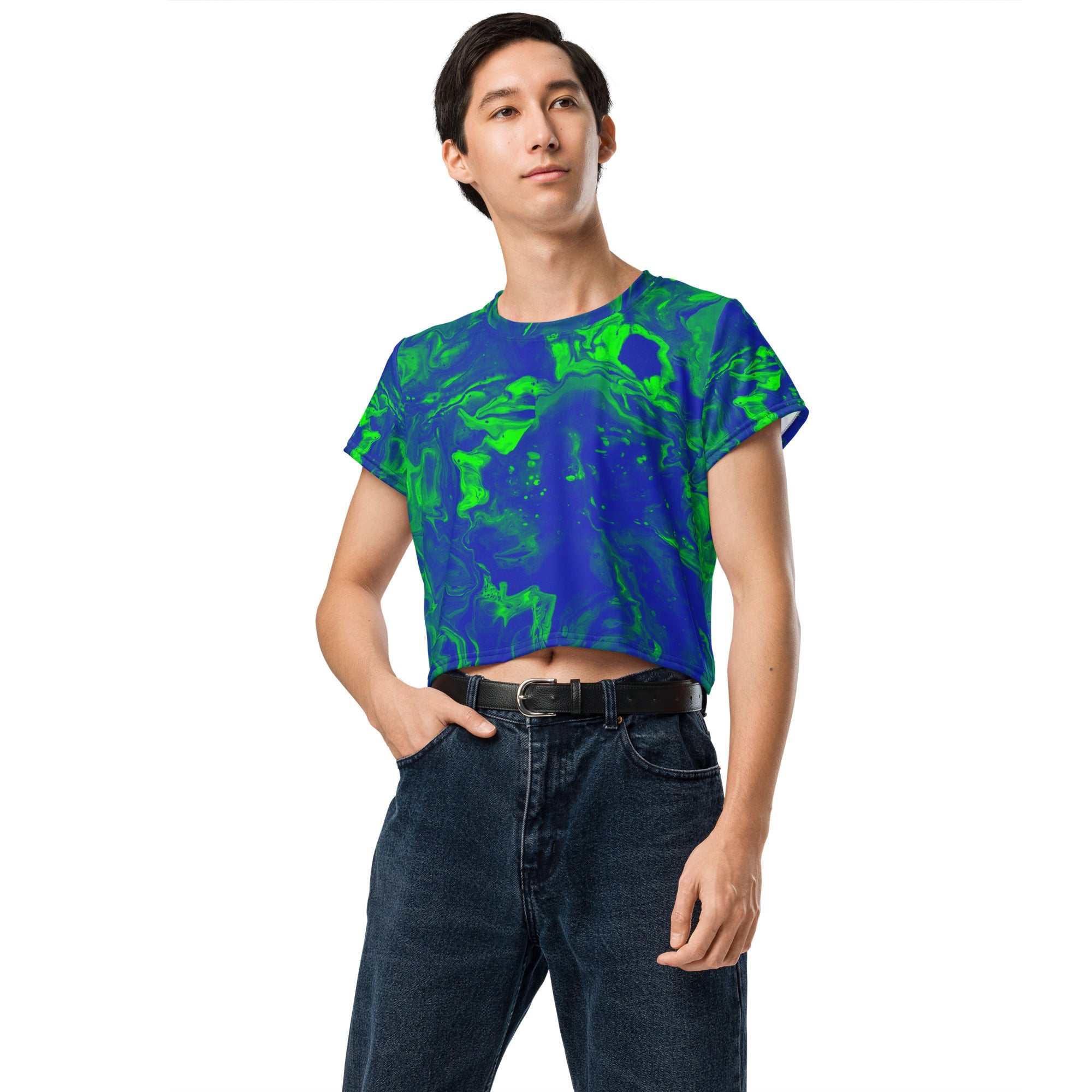 Color Grim Woman's Crop Top Tee For EDM Rave Festival Outfit Clothing