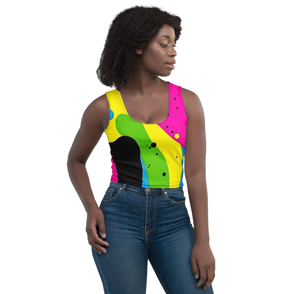 Color Splash Woman's Crop Top Tank Top For EDM Rave Festival Outfit Clothing