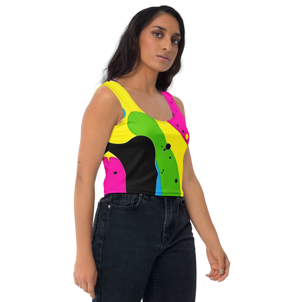 Color Splash Woman's Crop Top Tank Top For EDM Rave Festival Outfit Clothing