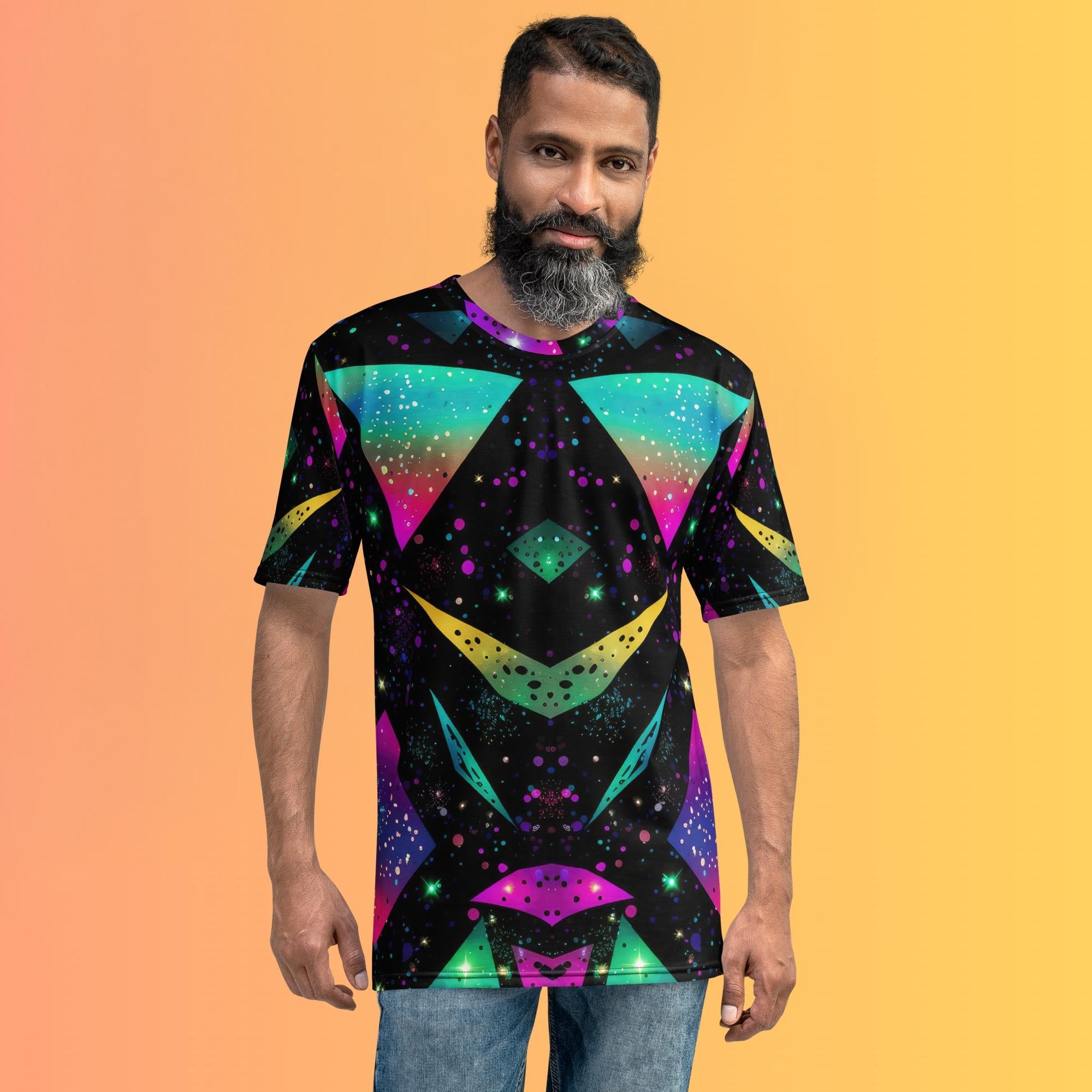 Retro Color Defender T-Shirt For EDM Rave Festival Outfit Clothing