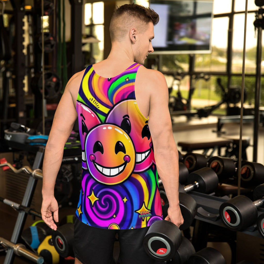 Neon Smiling Tank Top For EDM Rave Festival Outfit Clothing