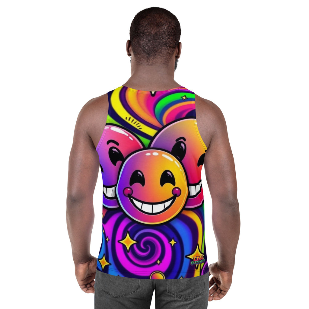 Neon Smiling Tank Top For EDM Rave Festival Outfit Clothing
