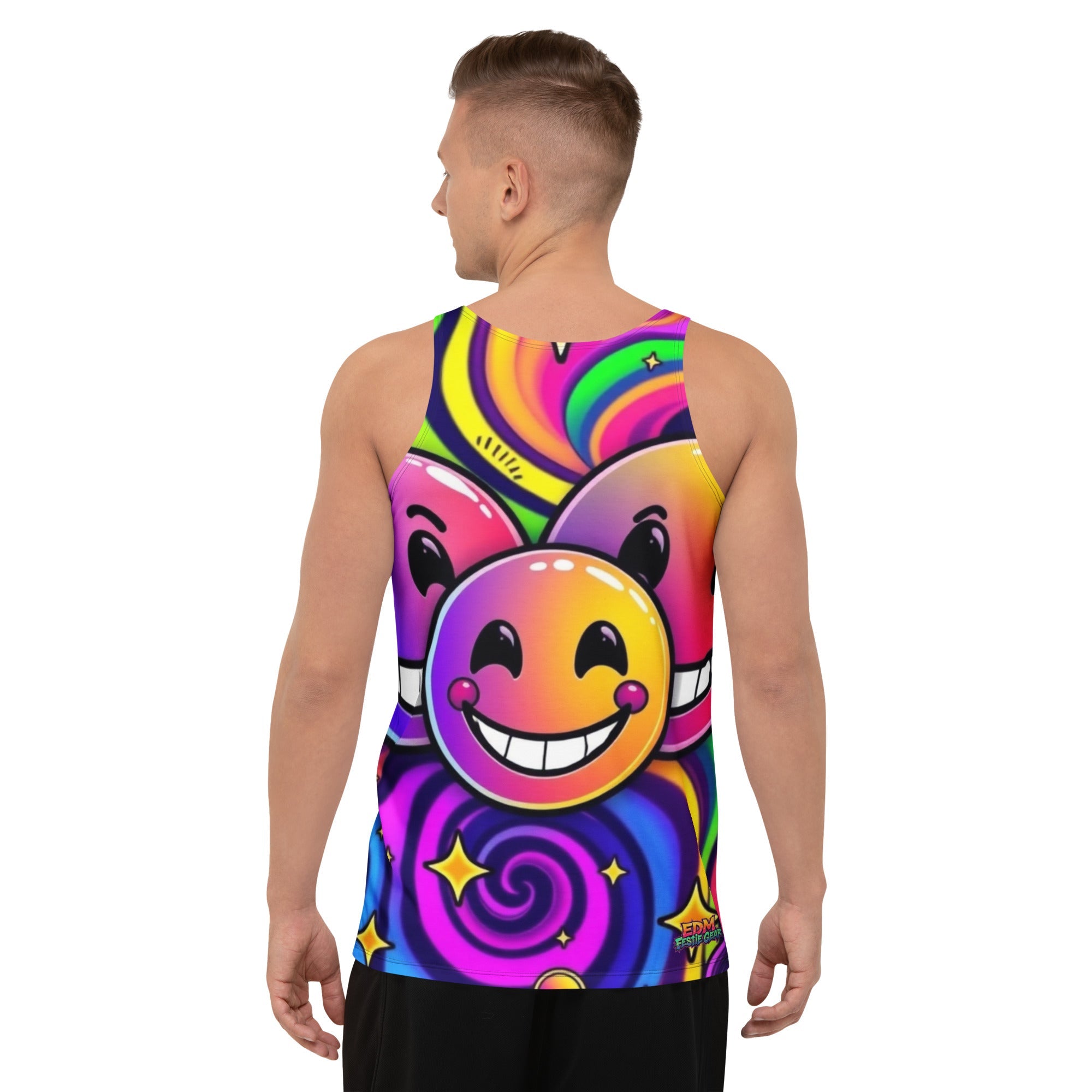 Neon Smiling Tank Top For EDM Rave Festival Outfit Clothing