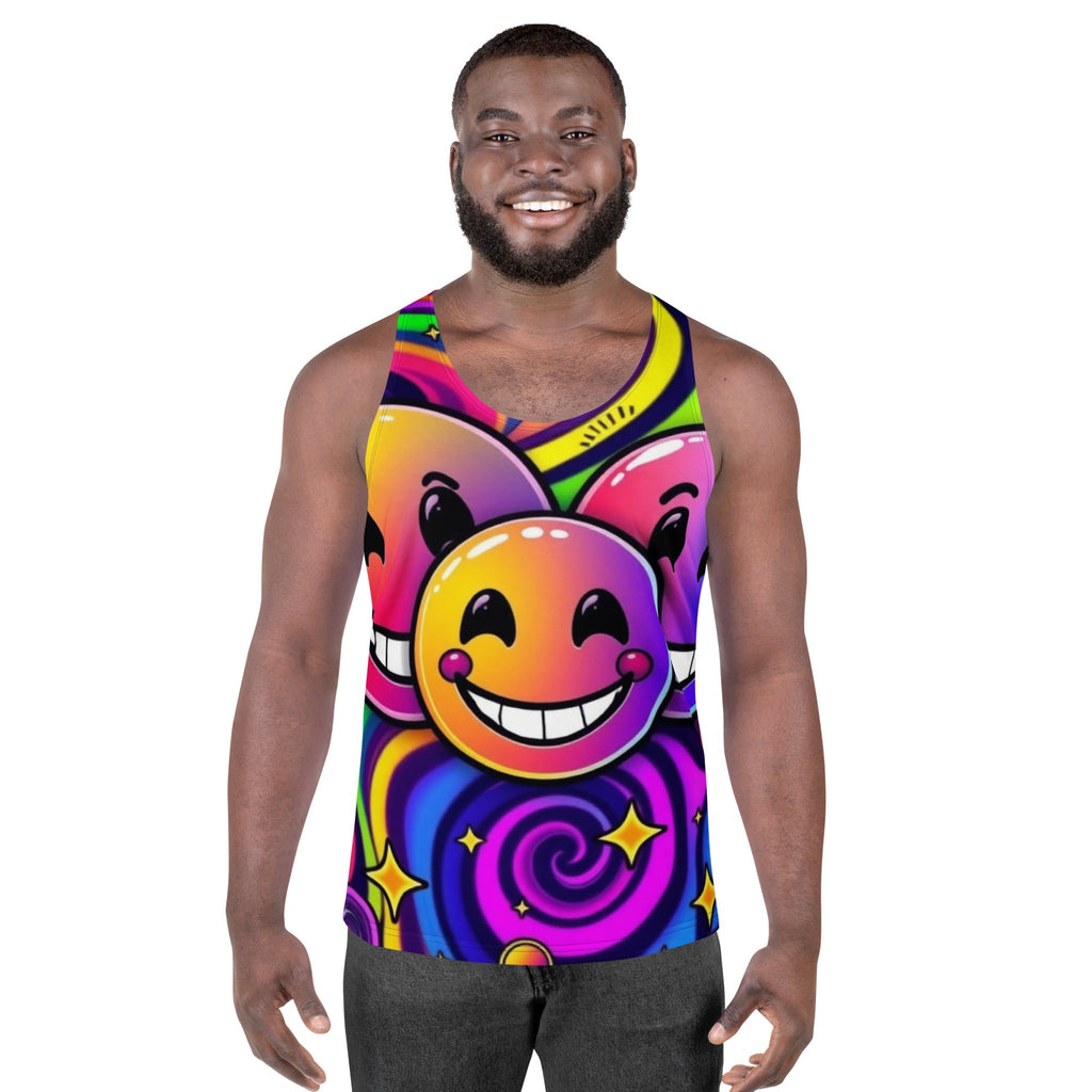 Neon Smiling Tank Top For EDM Rave Festival Outfit Clothing