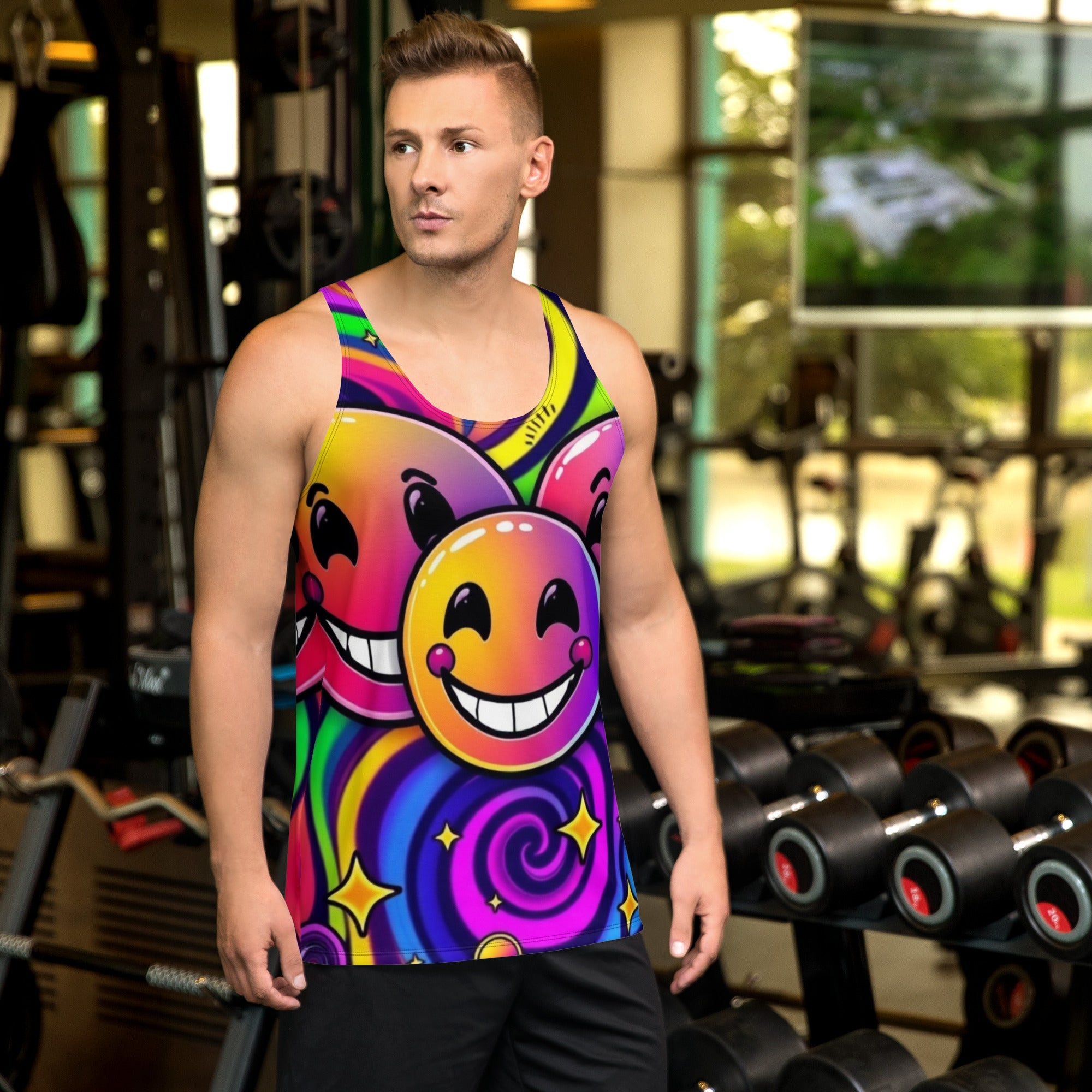 Neon Smiling Tank Top For EDM Rave Festival Outfit Clothing