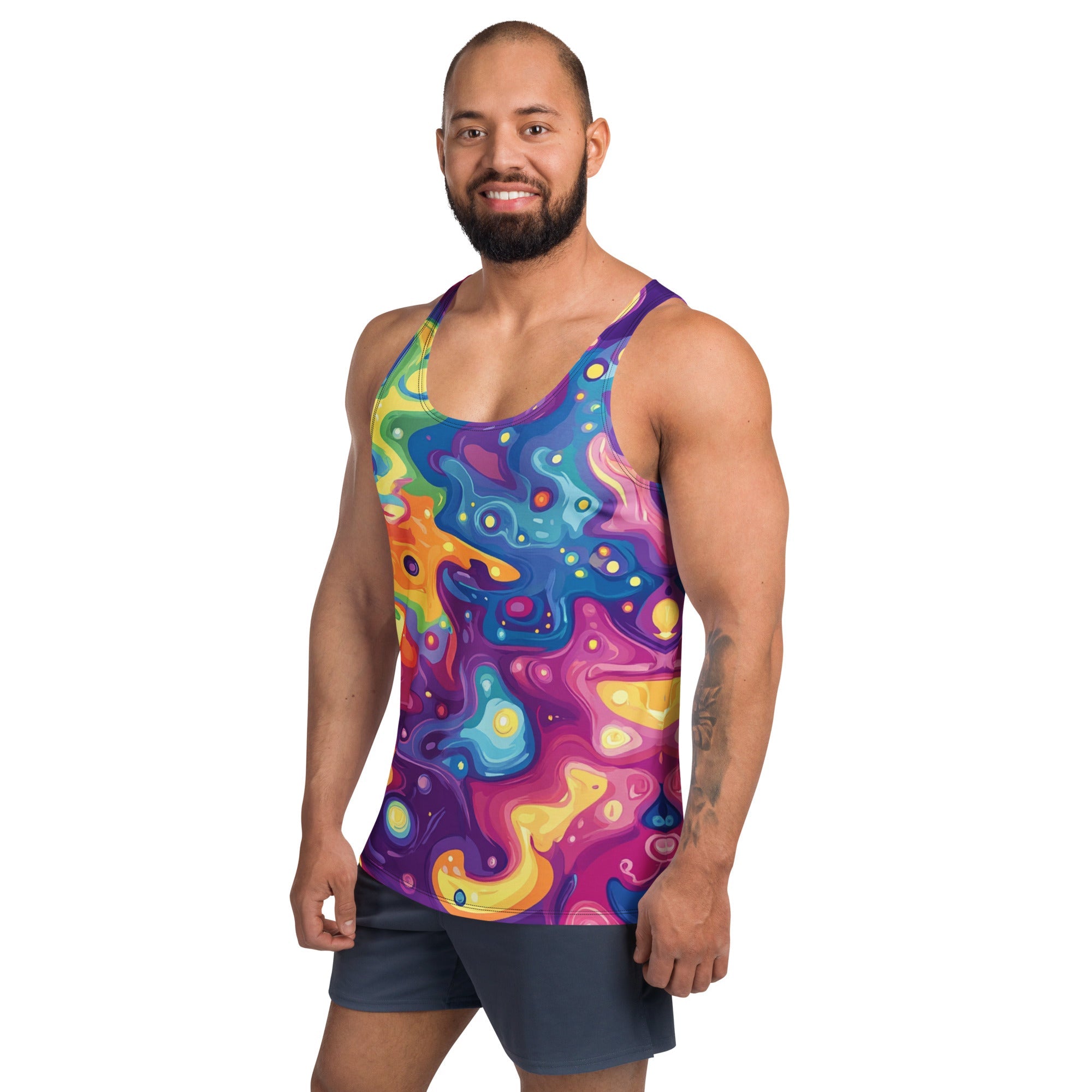 Galaxy Of Colors Tank Top For EDM Rave Festival Outfit Clothing