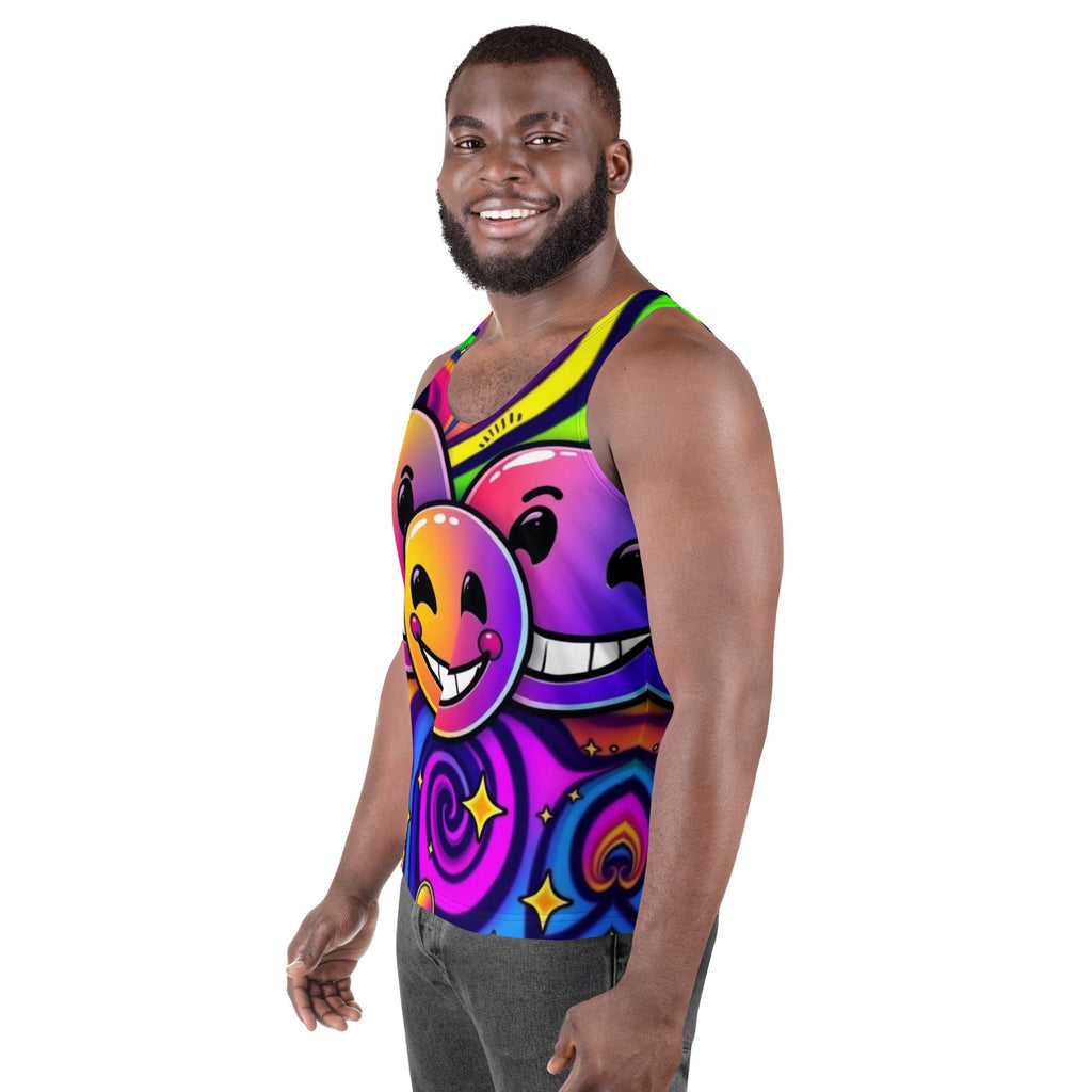 Neon Smiling Tank Top For EDM Rave Festival Outfit Clothing