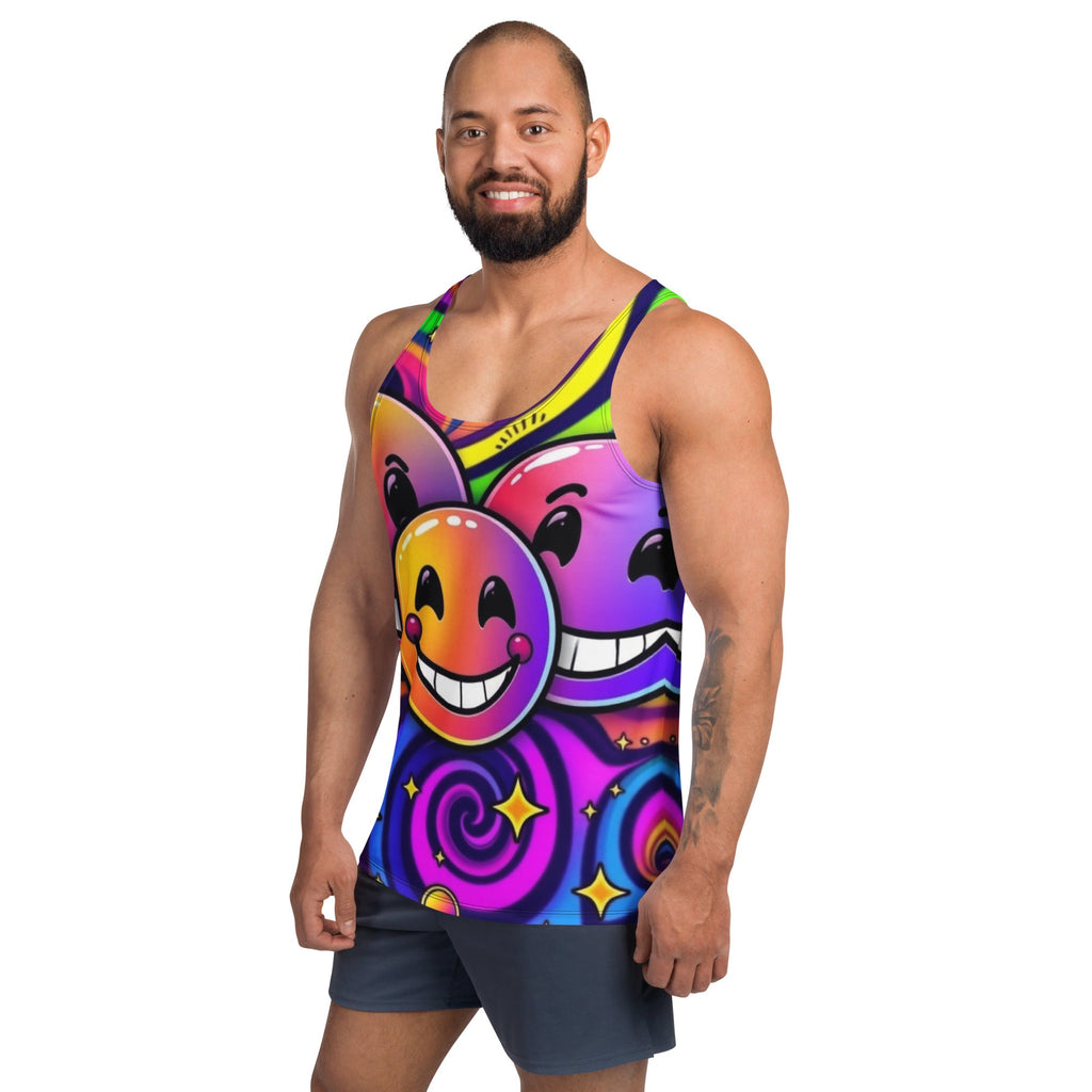 Neon Smiling Tank Top For EDM Rave Festival Outfit Clothing