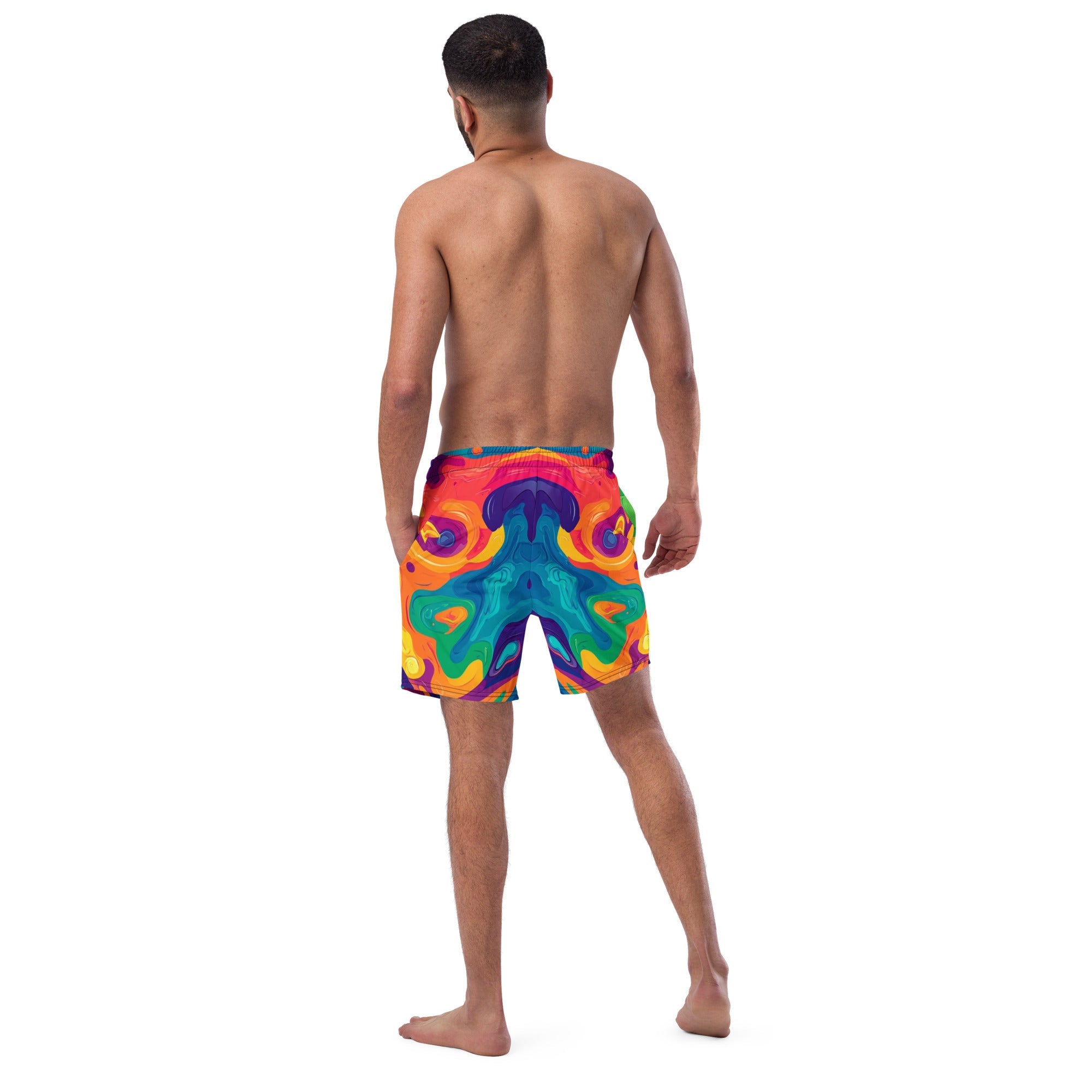 Acid Melt Swim Trunks For EDM Rave Festival Outfit Clothing