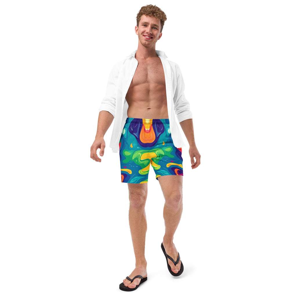 Acid Melt Swim Trunks For EDM Rave Festival Outfit Clothing