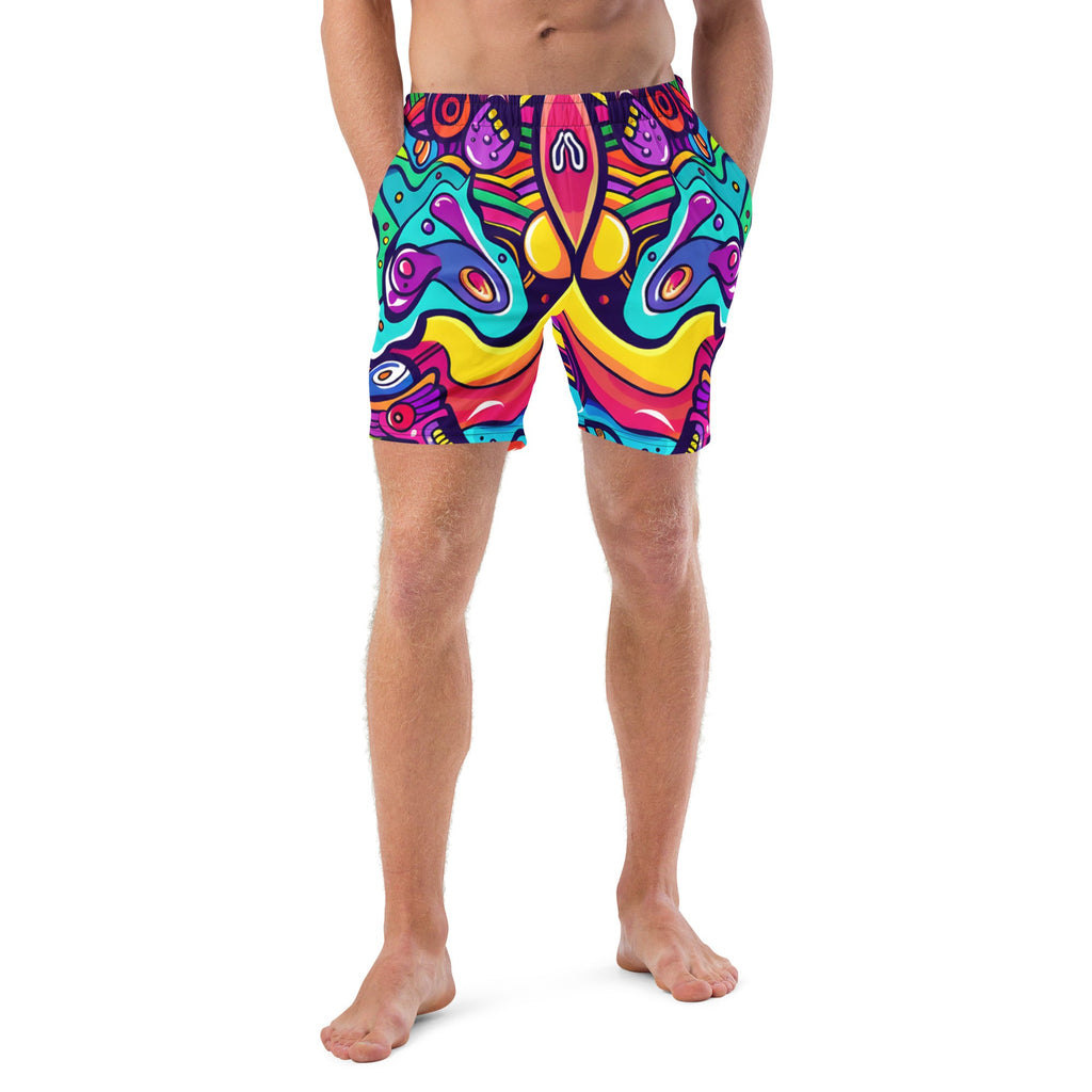 Alien Vision Swim Trunks For EDM Rave Festival Outfit Clothing