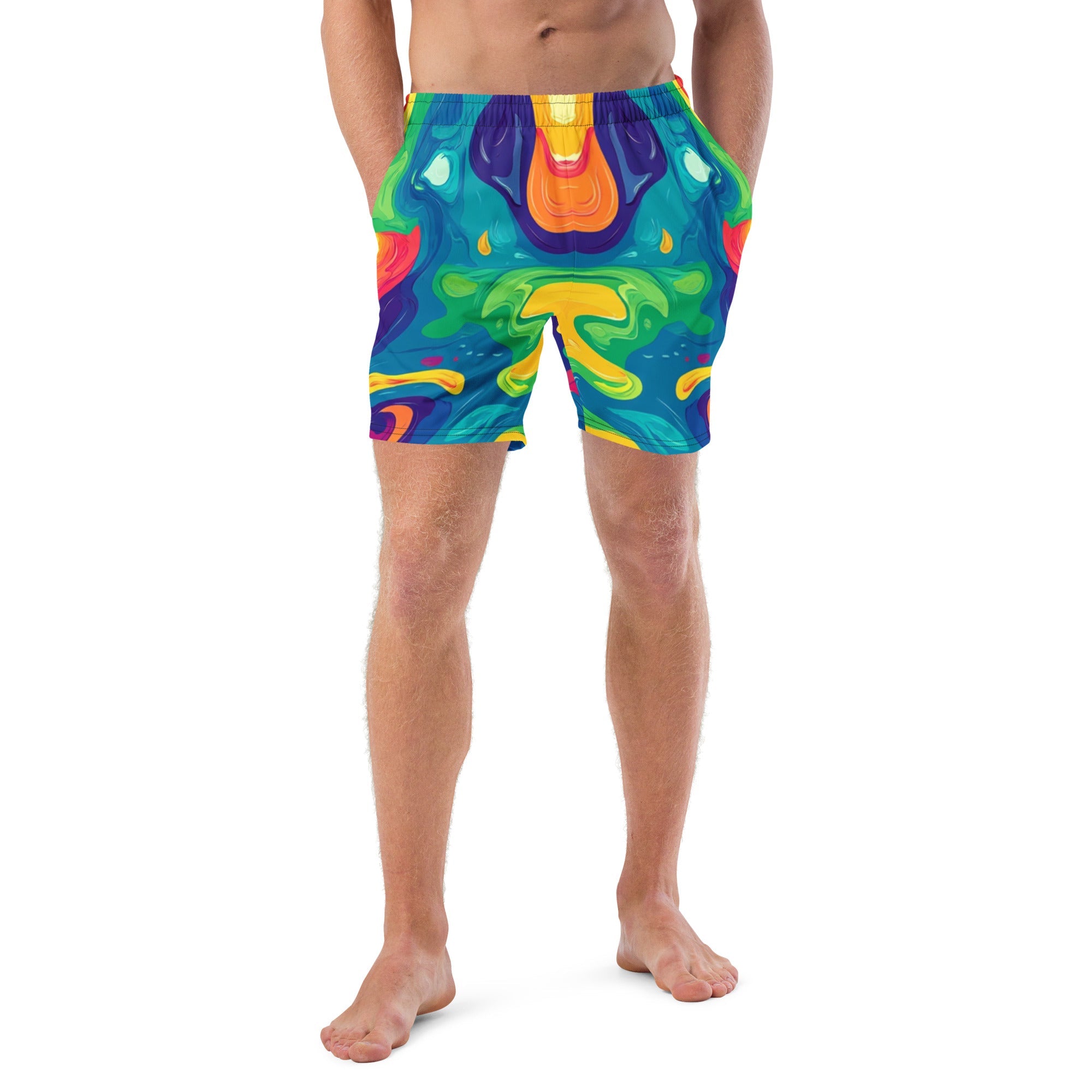 Acid Melt Swim Trunks For EDM Rave Festival Outfit Clothing