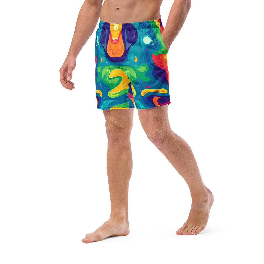 Acid Melt Swim Trunks For EDM Rave Festival Outfit Clothing