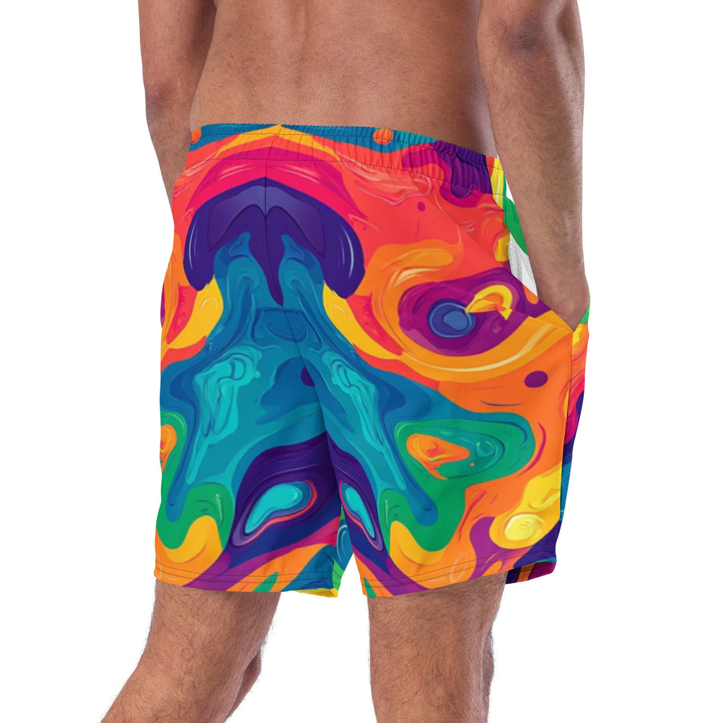 Acid Melt Swim Trunks For EDM Rave Festival Outfit Clothing