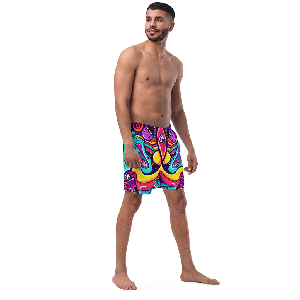 Alien Vision Swim Trunks For EDM Rave Festival Outfit Clothing