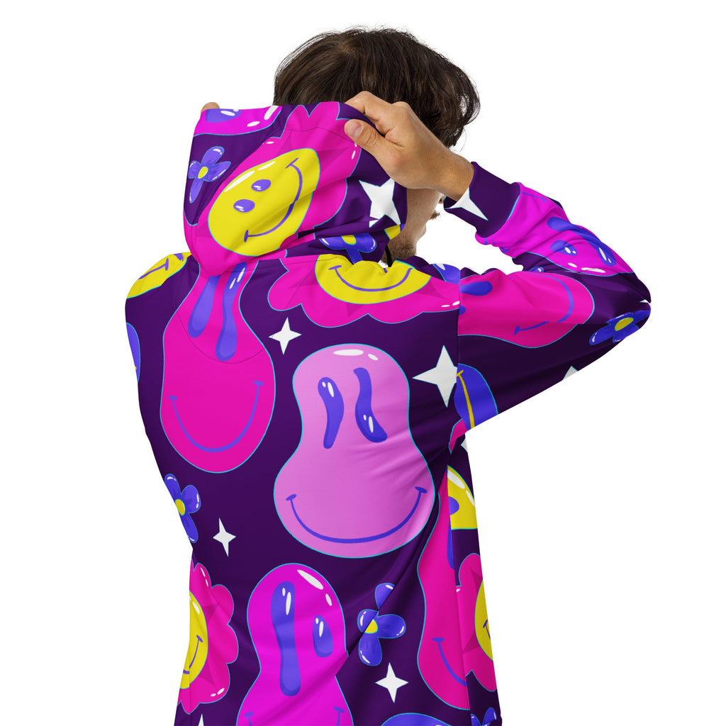 Purple Trip Zip Up Hoodie For EDM Rave Festival Outfit Clothing