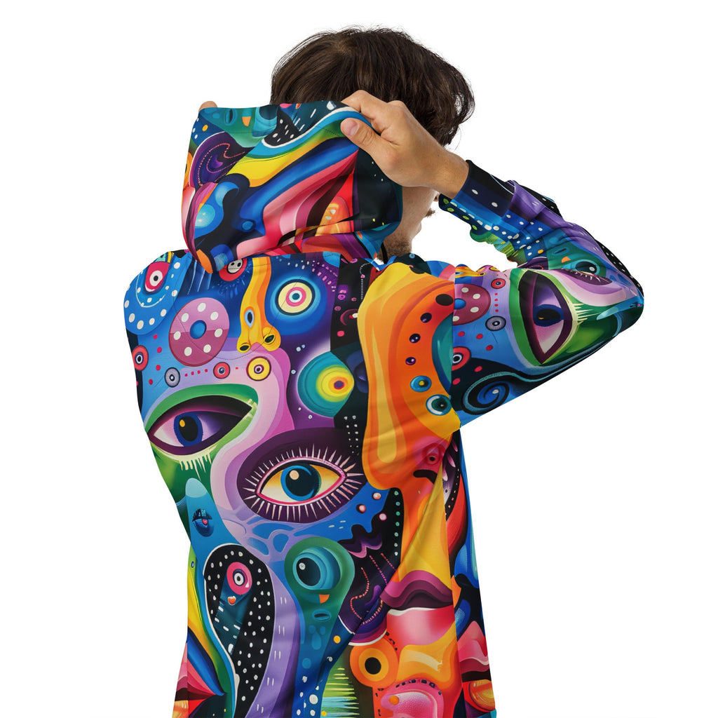 Mind Trip Space Face Zip Up Hoodie For EDM Rave Festival Outfit Clothing