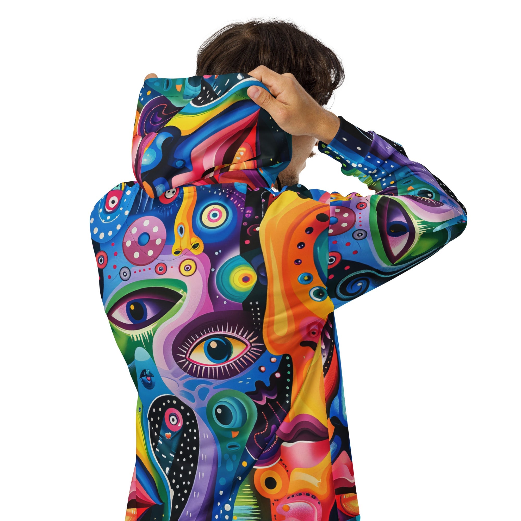 Mind Trip Space Face Zip Up Hoodie For EDM Rave Festival Outfit Clothing