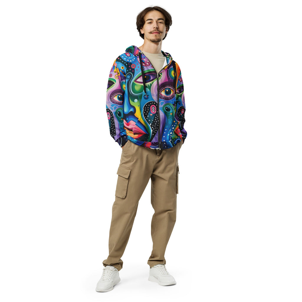 Mind Trip Space Face Zip Up Hoodie For EDM Rave Festival Outfit Clothing