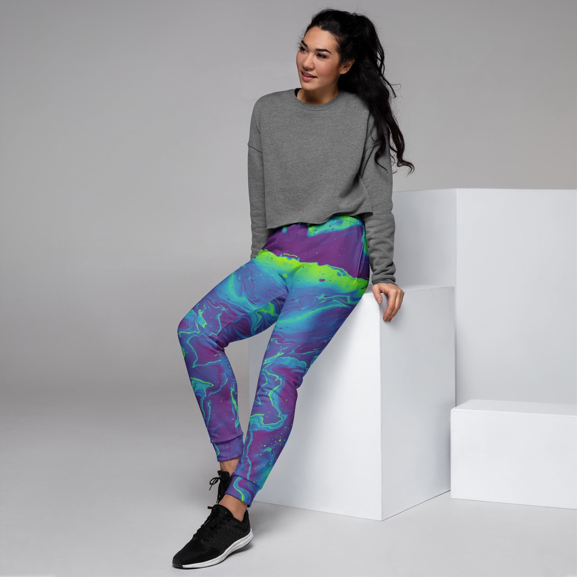 Neon Purple Women's Joggers For EDM Rave Festival Outfit Clothing