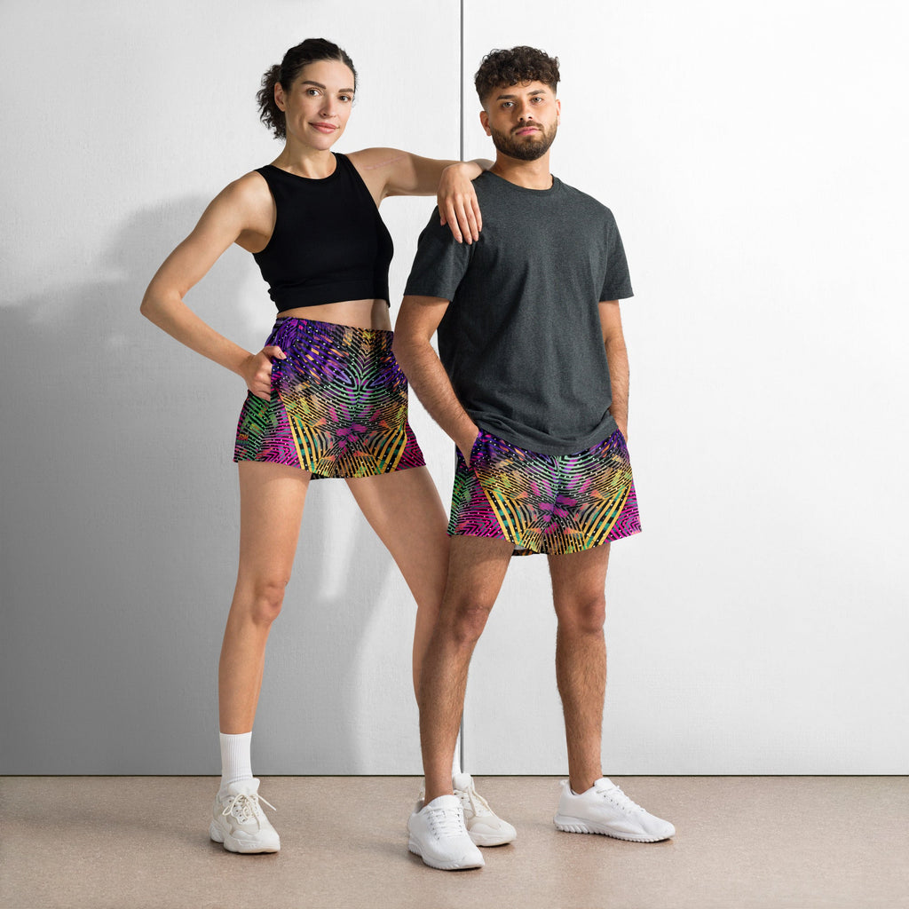 Geometry Space Athletic Shorts For EDM Rave Festival Outfit Clothing