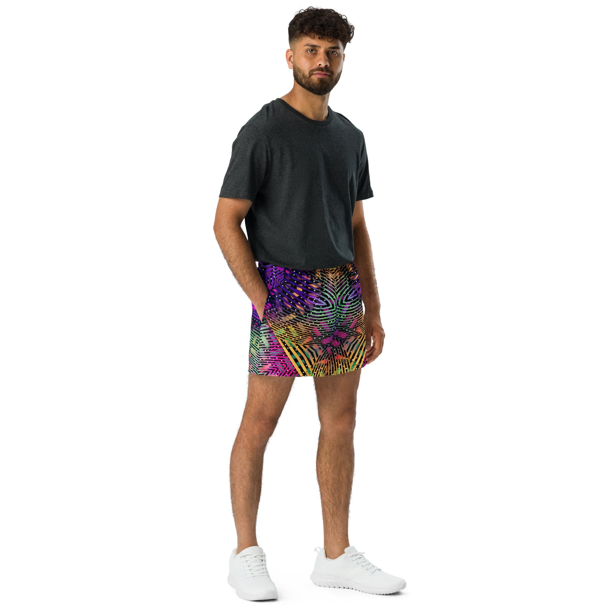Geometry Space Athletic Shorts For EDM Rave Festival Outfit Clothing