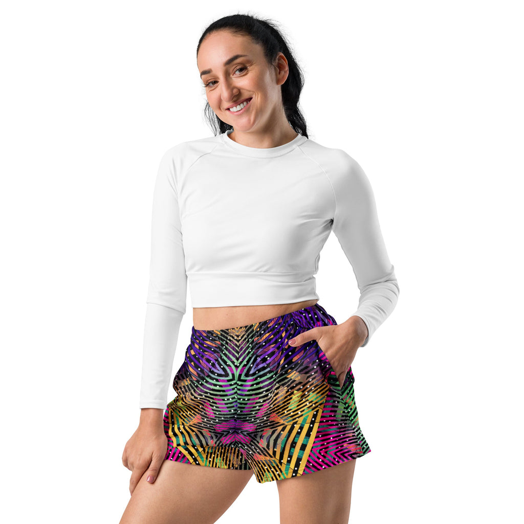 Geometry Space Athletic Shorts For EDM Rave Festival Outfit Clothing