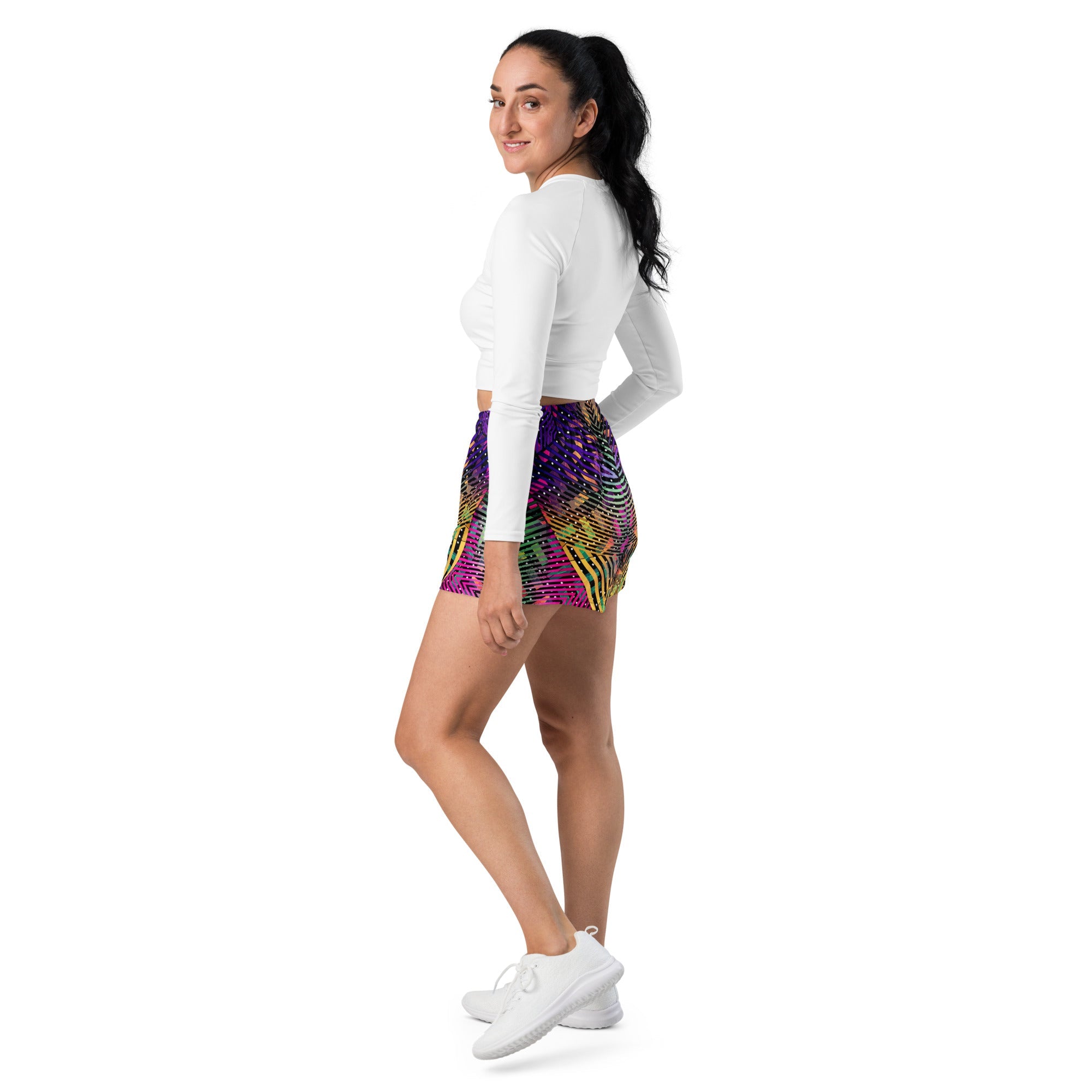 Geometry Space Athletic Shorts For EDM Rave Festival Outfit Clothing