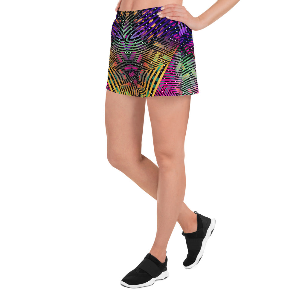 Geometry Space Athletic Shorts For EDM Rave Festival Outfit Clothing