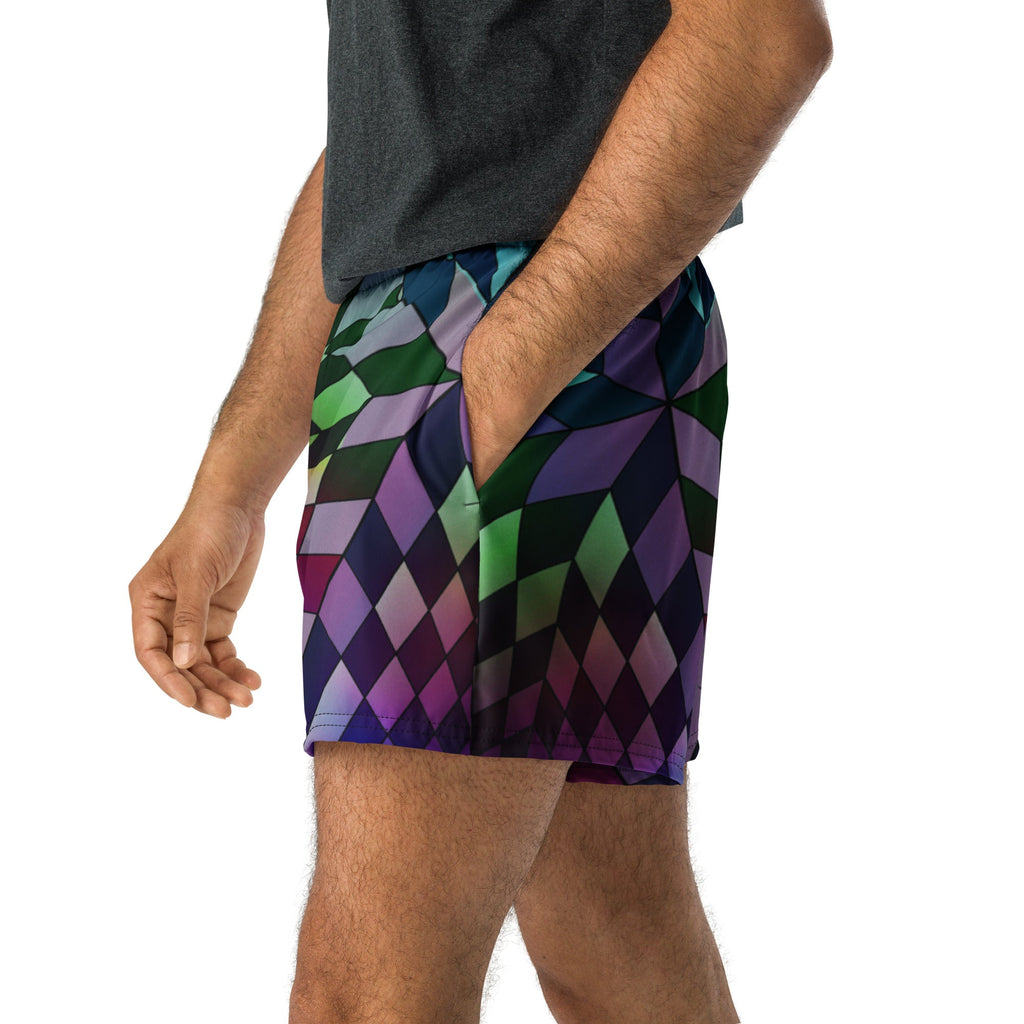 Neon Checkered Athletic Shorts For EDM Rave Festival Outfit Clothing