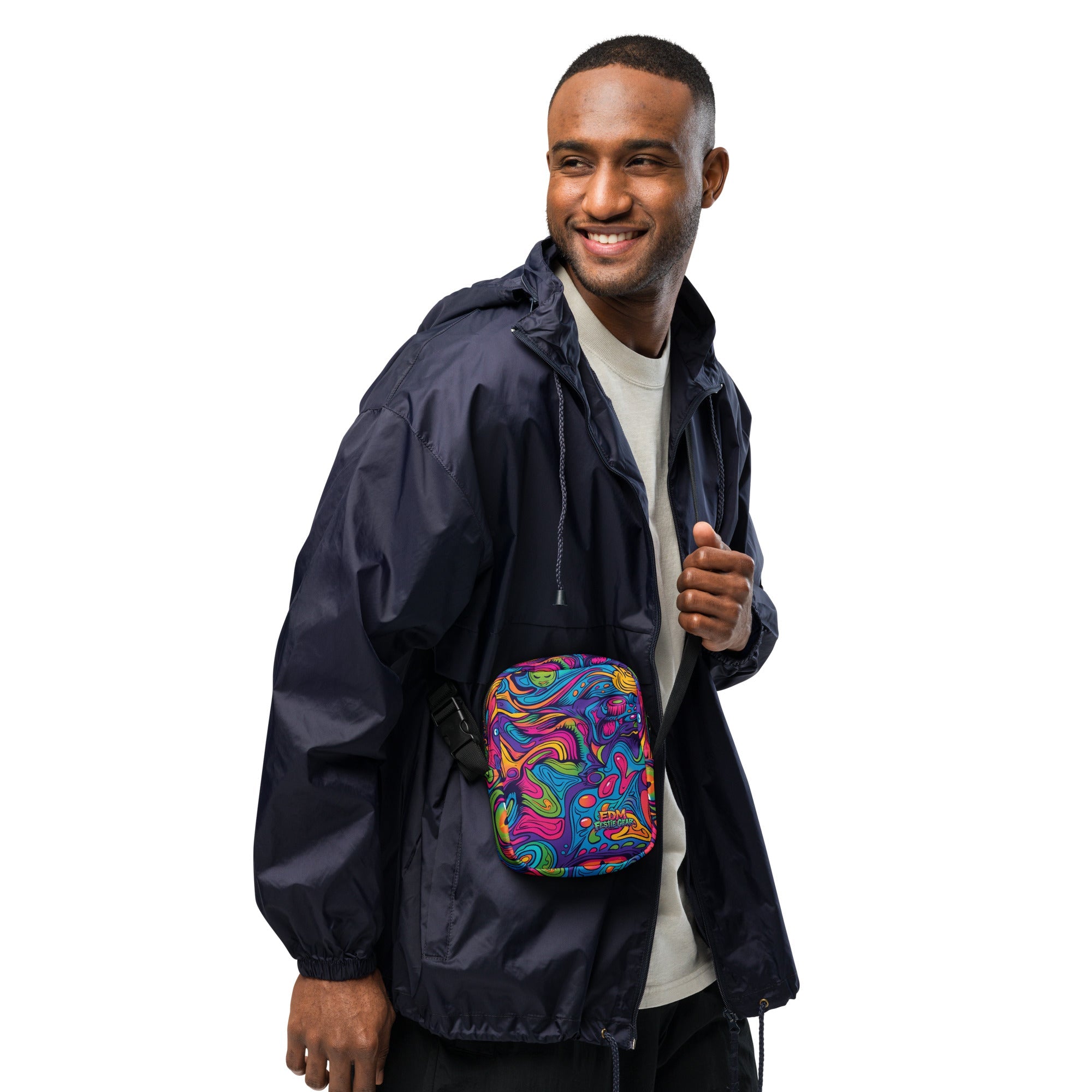 Neon Spill Crossbody Bag For EDM Rave Festival Outfit Clothing