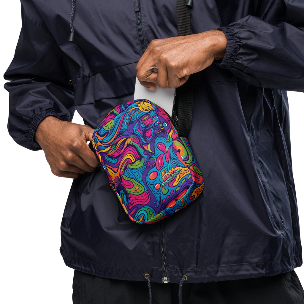 Neon Spill Crossbody Bag For EDM Rave Festival Outfit Clothing
