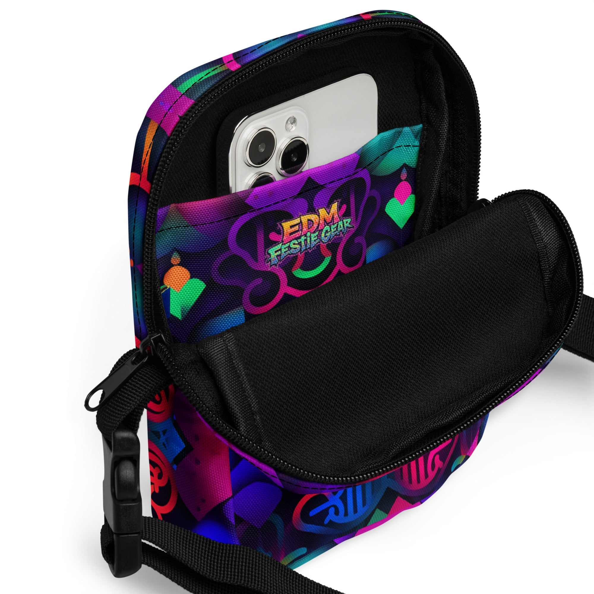 Neon Wonder Crossbody Bag For EDM Rave Festival Outfit Clothing