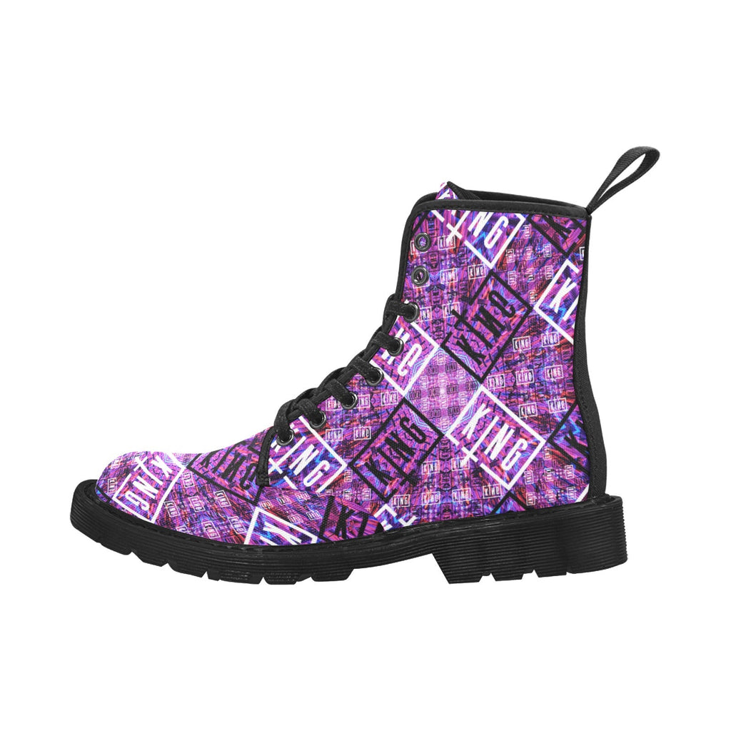 EDM Artist Logos Women's Lace Up Canvas Boots No-Slip Shoes for Hiking Camping Festivals