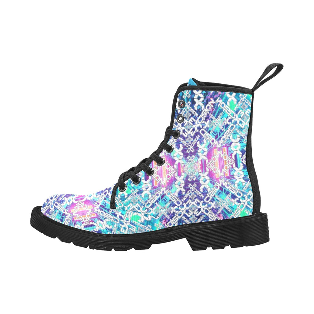 EDM Artist Logos Women's Lace Up Canvas Boots No-Slip Shoes for Hiking Camping Festivals